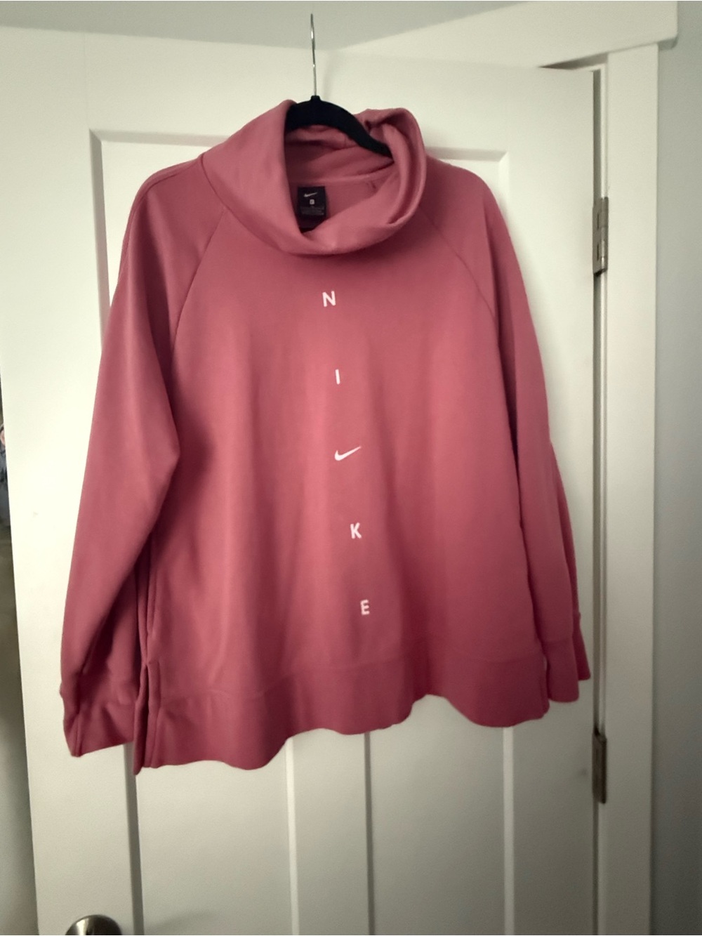 Nike Rose Pink Funnel Neck Pullover Sweatshirt